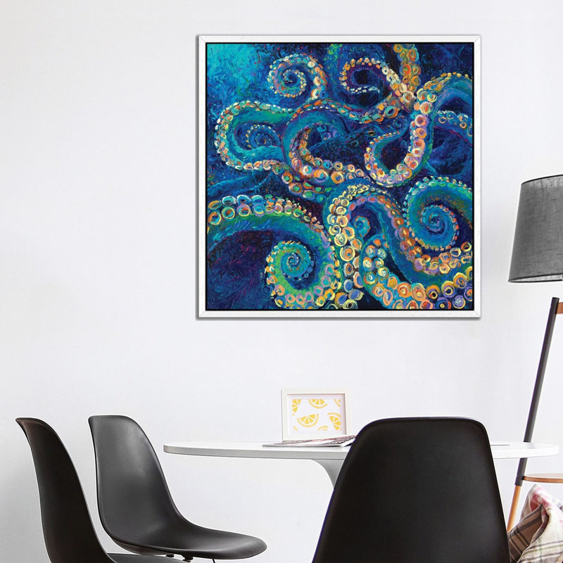 Tentacollage II by Iris Scott - Floater Frame Square Print on Canvas, White Framed, 93.98 cm H x 93.98 cm W