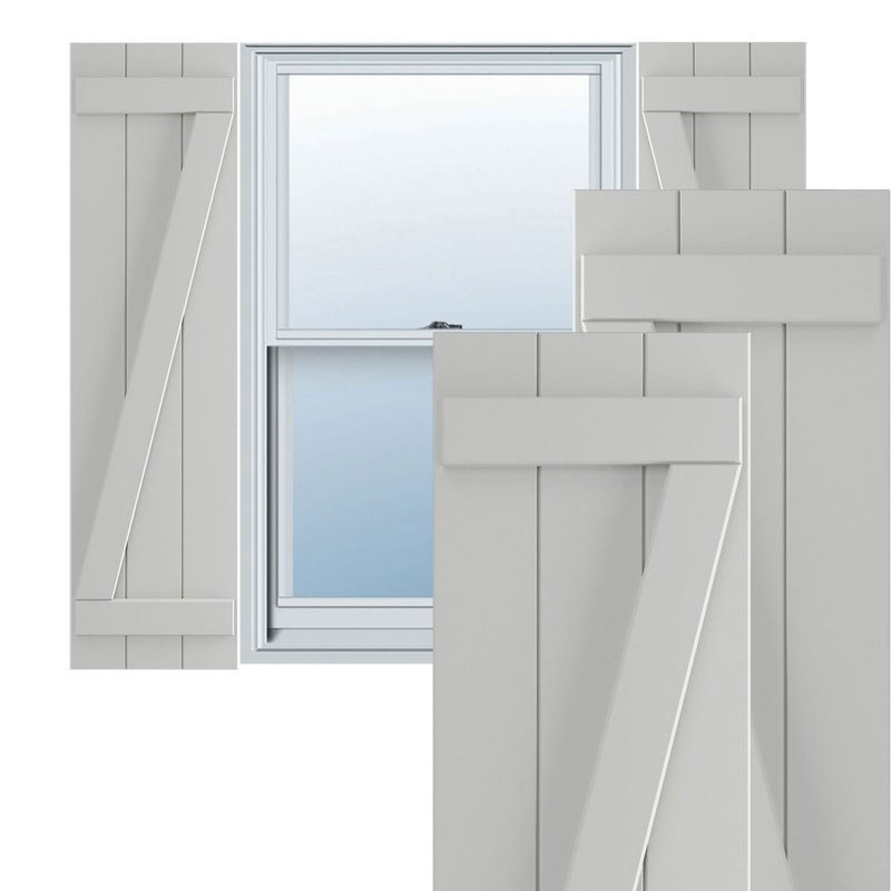 Volets en PVC True Fit, Gris tempête de grêle, 16.125", 38"
