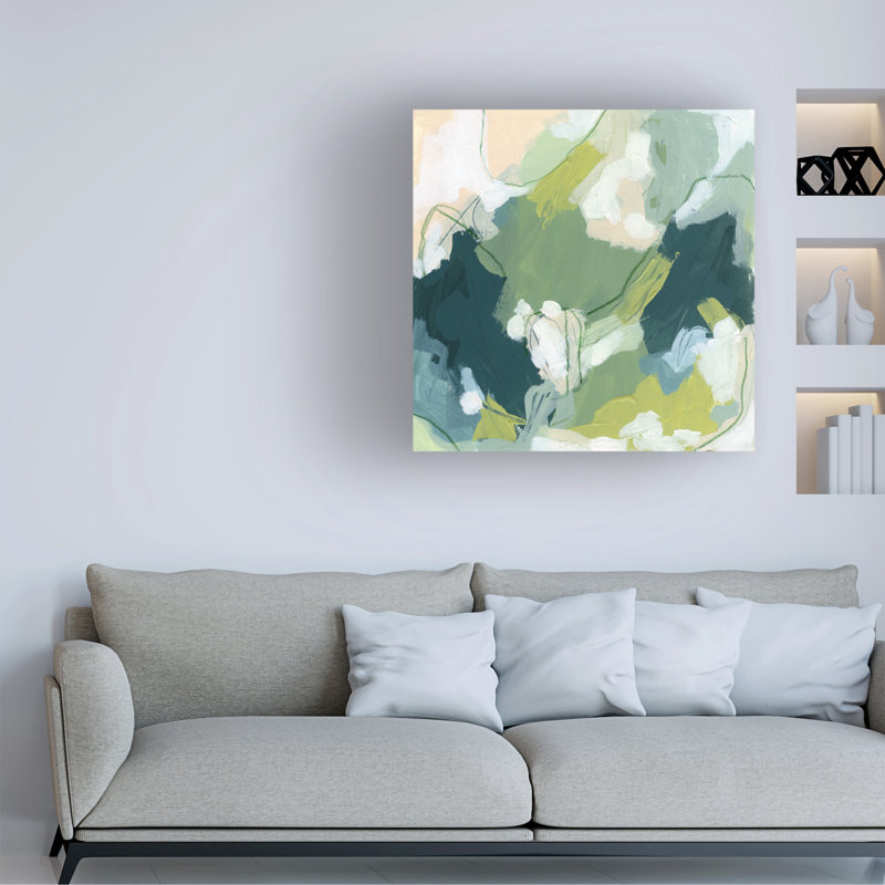«Emerald Storm IV» par June Erica Vess - peinture sur toile tendue, H 35 po x l 35 po x p 2 po