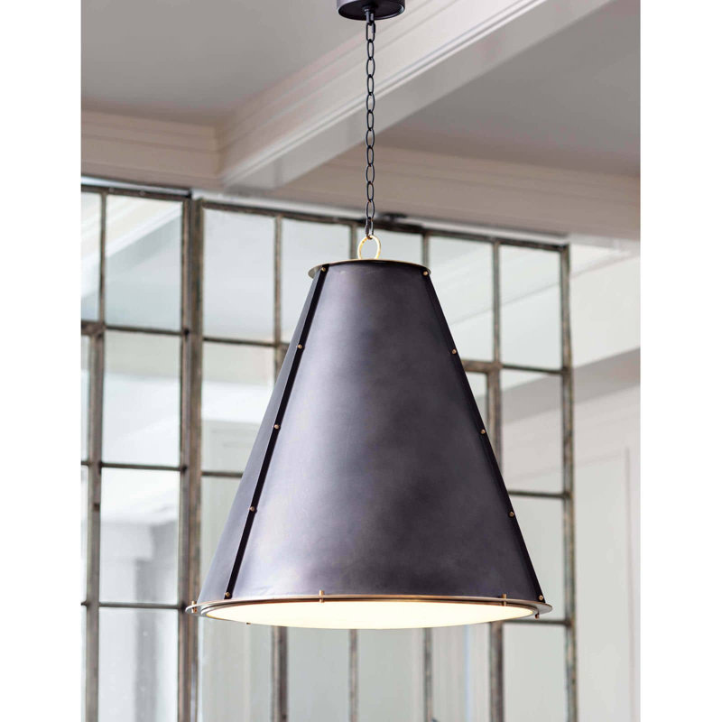 French Maid Chandelier Large, Blackened Brass, Black