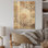 Minimalisme, peinture de maman en couleur beige et estompée - art sur bois de pin naturel
