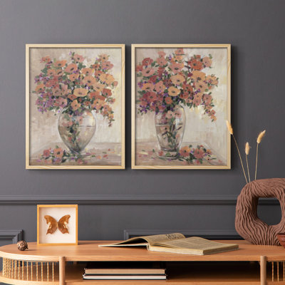 Décoration florale I - reproduction encadrée de qualité supérieure - prête à être accrochée - aucun clou requis