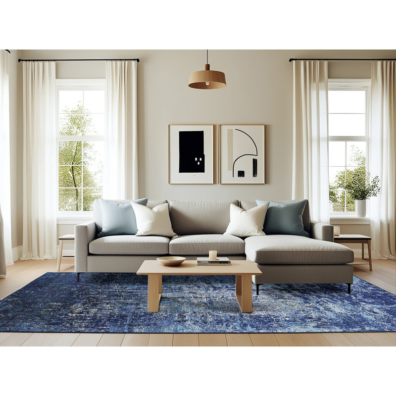 Bursten Abstract Indoor Rug, Rectangle 6' x 9'