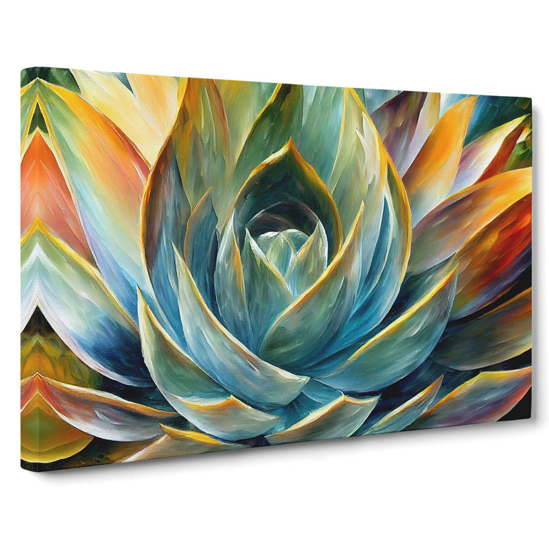 Succulent Plant Painting Vol.1 Abstract - Wrapped Canvas