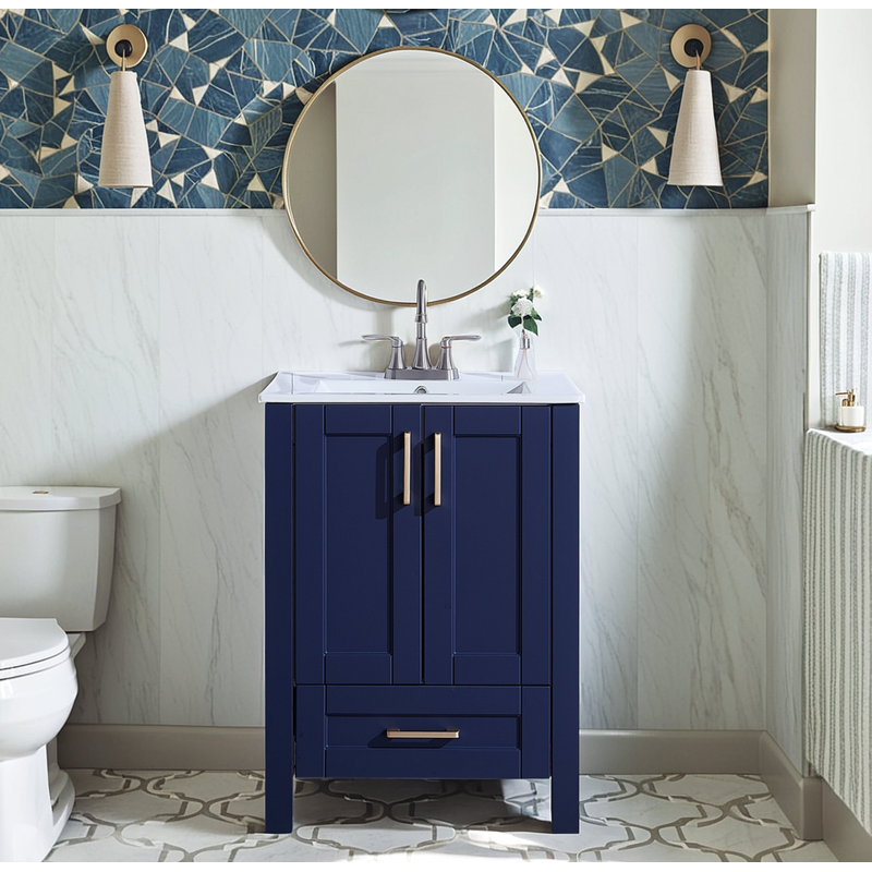 Meuble-lavabo simple 24 po, Bleu