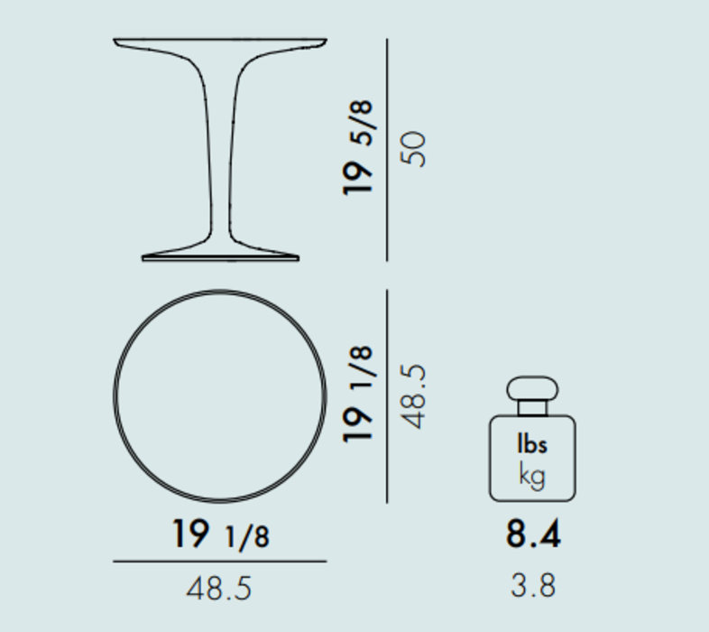 Table d'appoint Tip Top, Blanc uni