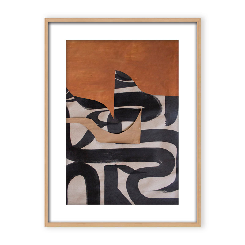 Gai: A Symphony Of Abstraction, Framed Canvas, Beige, 30" H x 24" W x 2.375" D