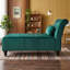 Chaise longue rembourrée en velours avec pieds en bois