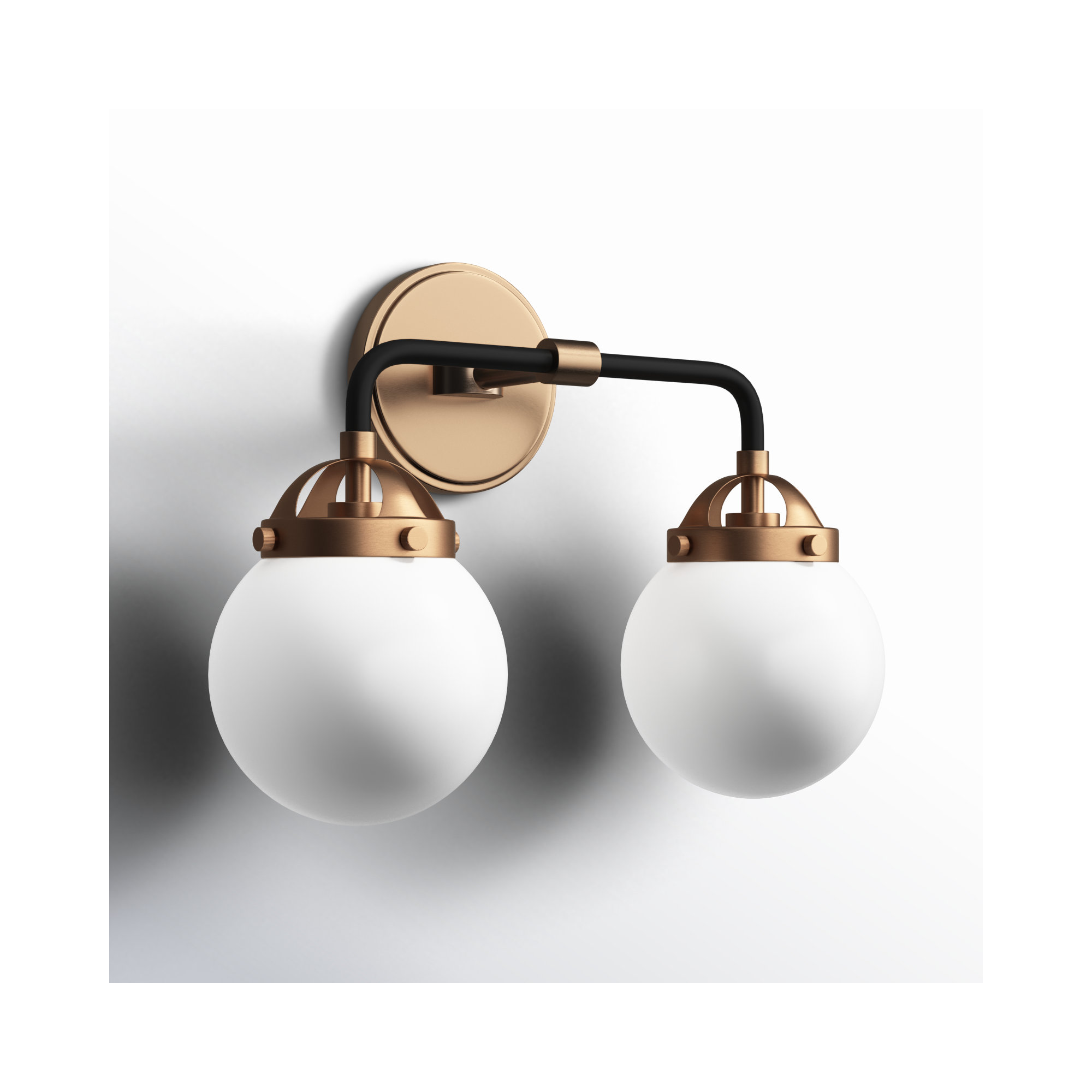 Newport 2-Light Steel Vanity Light , Satin Brass, No 