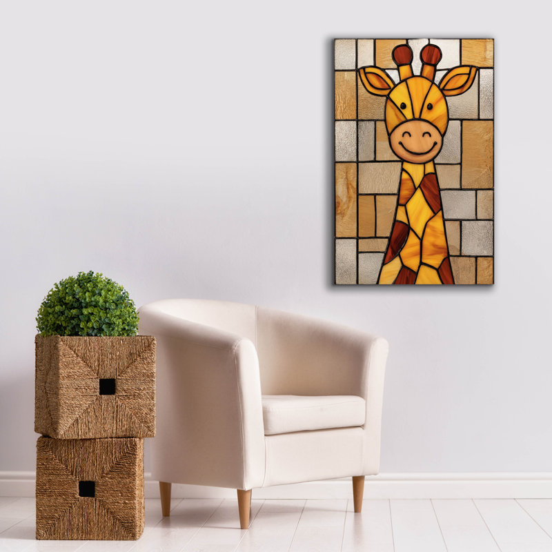 «Stain Glass Baby Giraffe» par Rich Monet, art mural sur toile, 26 po x 40 po