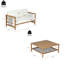 Ensemble de canapés de patio moderne, causeuse en bois d'acacia avec table de rangement pour patio