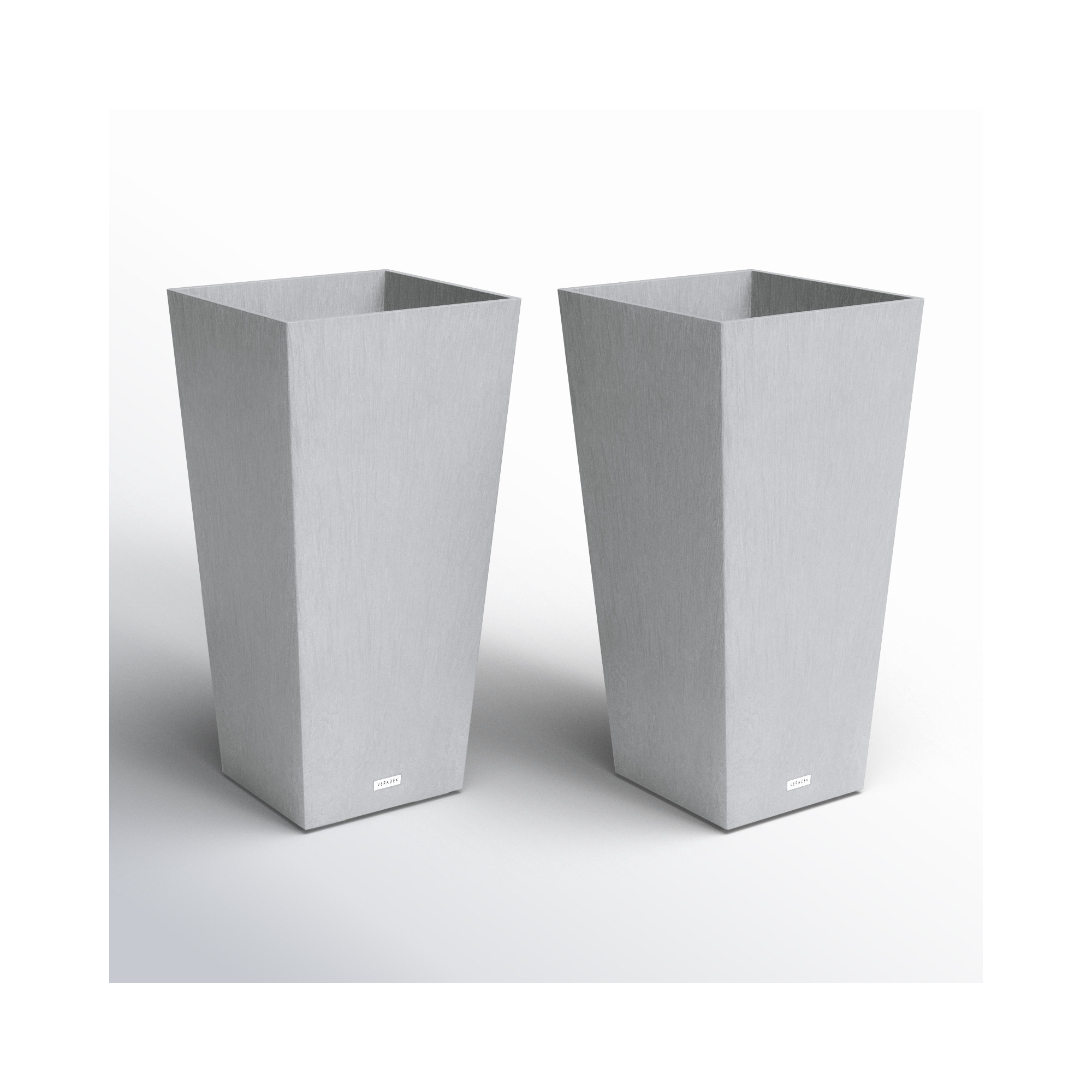 Pure Series Midland Planter, Charcoal Gray, 2, 26" H x 13.75" W x 13.75" D