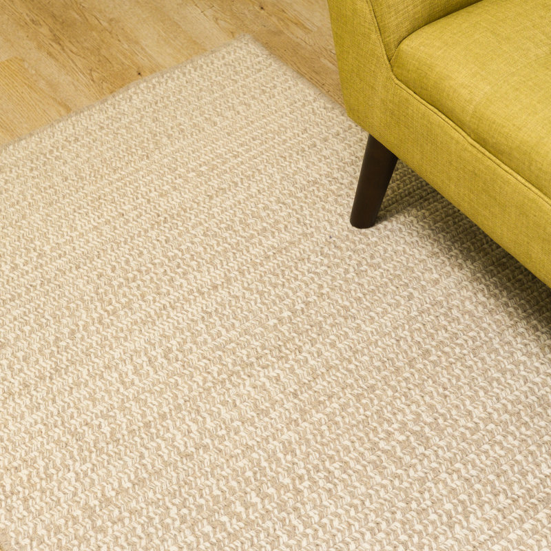 Tweed tissé naturel beige, Rectangle 6 pi x 9 pi