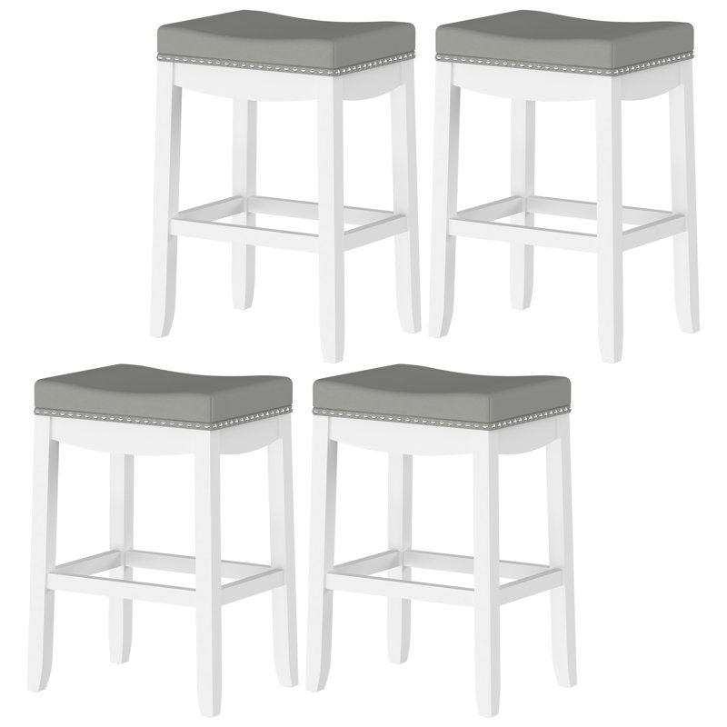 Tabouret Rakiem, Blanc, 4, Tabouret de comptoir (siège d’une hauteur de 24