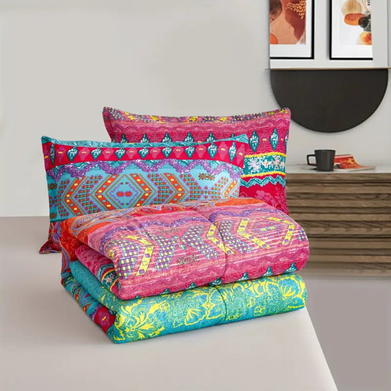 Housse de couette bohémienne, Housse de couette simple + 1 taie d'oreiller