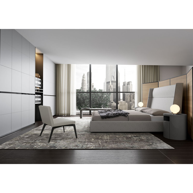 Bond Upholstered Bed, Gris, King