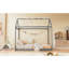 Lit simple en bois, gris
