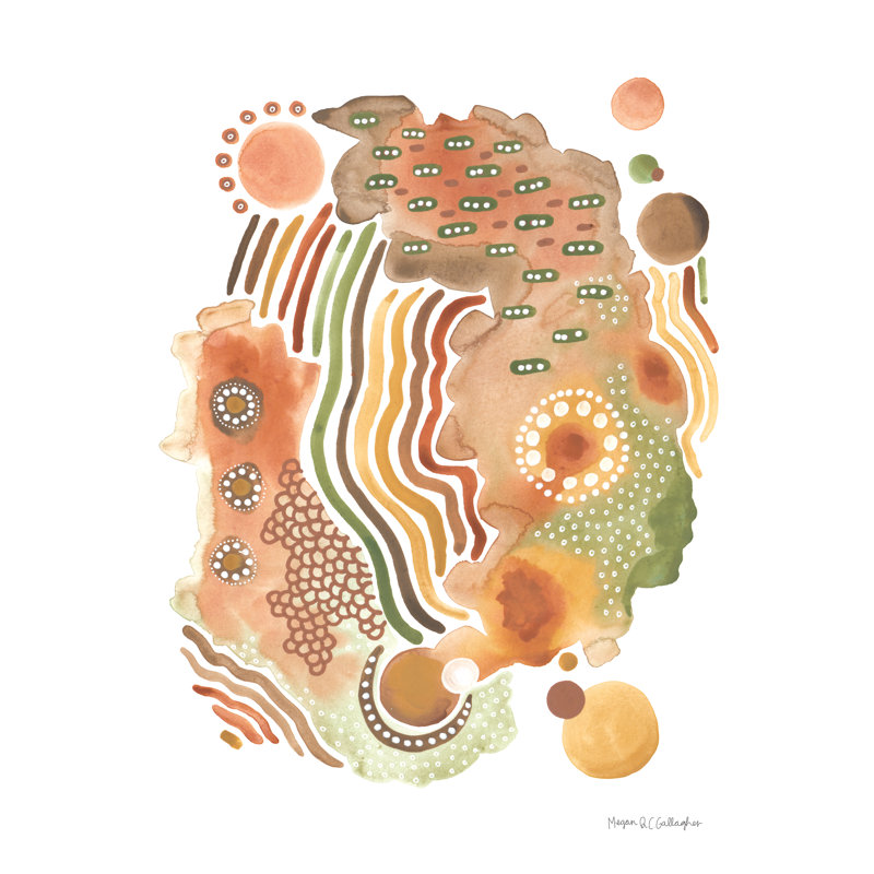 Organic I by Megan Gallagher - Wrapped Canvas Painting, 20cm H x 30cm W x 3.8cm D