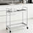 33-Inch Wide Rectangular Bar Cart With Satin Nickel Finish And Clear Glass Shelves, Durable Steel Frame With 40 Lbs Capacity