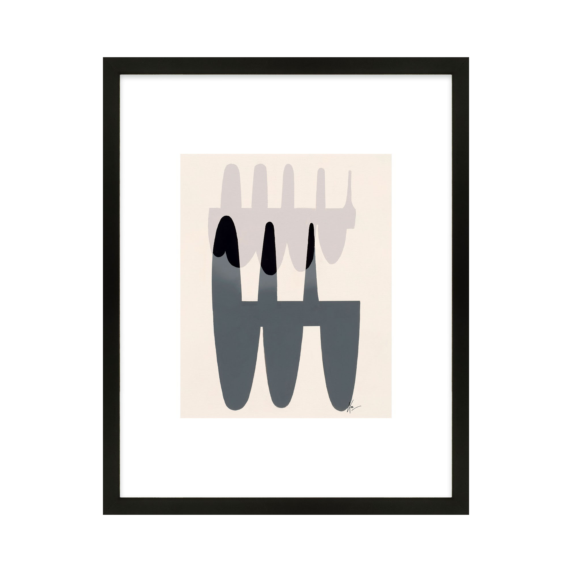 Flora 3 by Lee Lessem, 30" H x 24" W x 1.25" D, Black