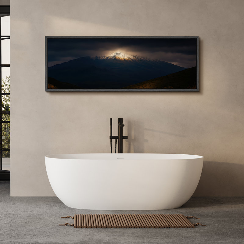 Grande impression sur toile encadrée, impression de paysage de montagne pour la nature, H 20 po x l 60 po, Noir