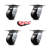 4 Inch Heavy Duty Phenolic Caster Set with Ball Bearings Set of 4 Service Caster