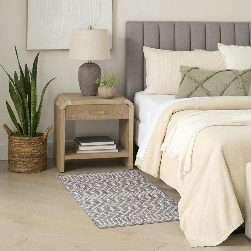  Tapis gris anthracite moderne 3 pi x 5 pi Positano, Charcoal, Rectangle 3' x 5'