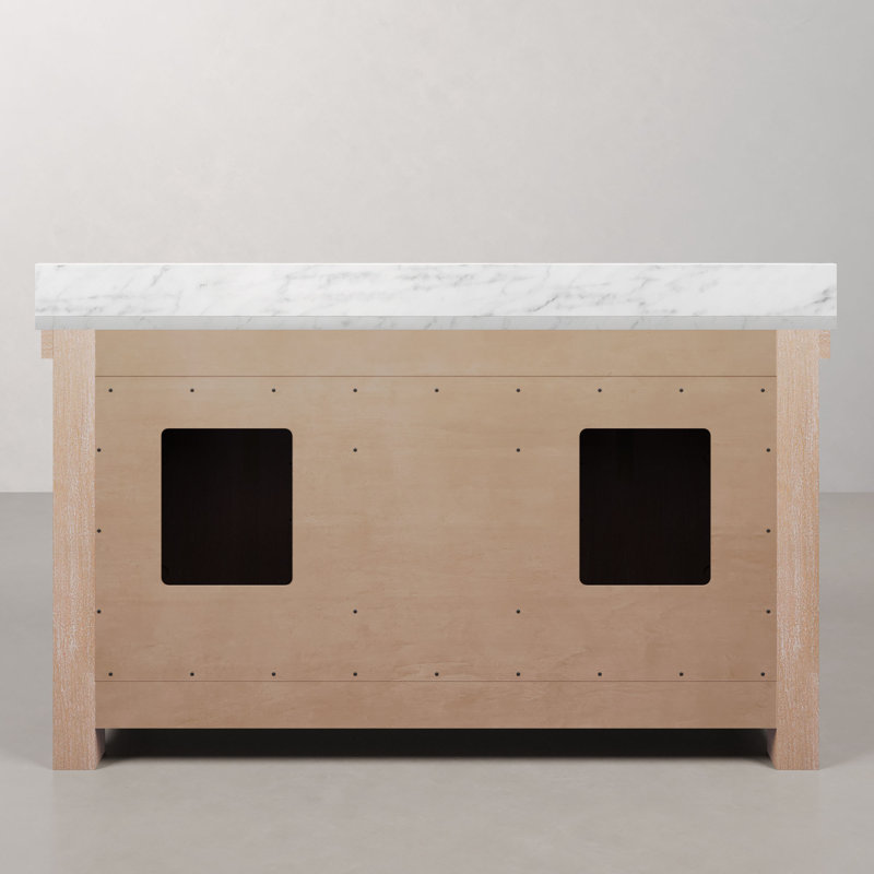 Aberdeen 60 in. Double Vanity, Toffee Latte, Carrara White