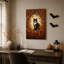 «Black and White Cat in Autumn Leaf», art mural sur toile d'Halloween-1427907975