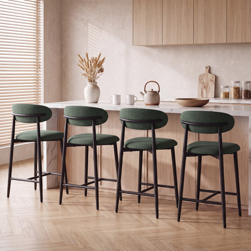 Tabourets de bar rembourrés à hauteur de comptoir avec pieds en métal pour la cuisine et la salle à manger