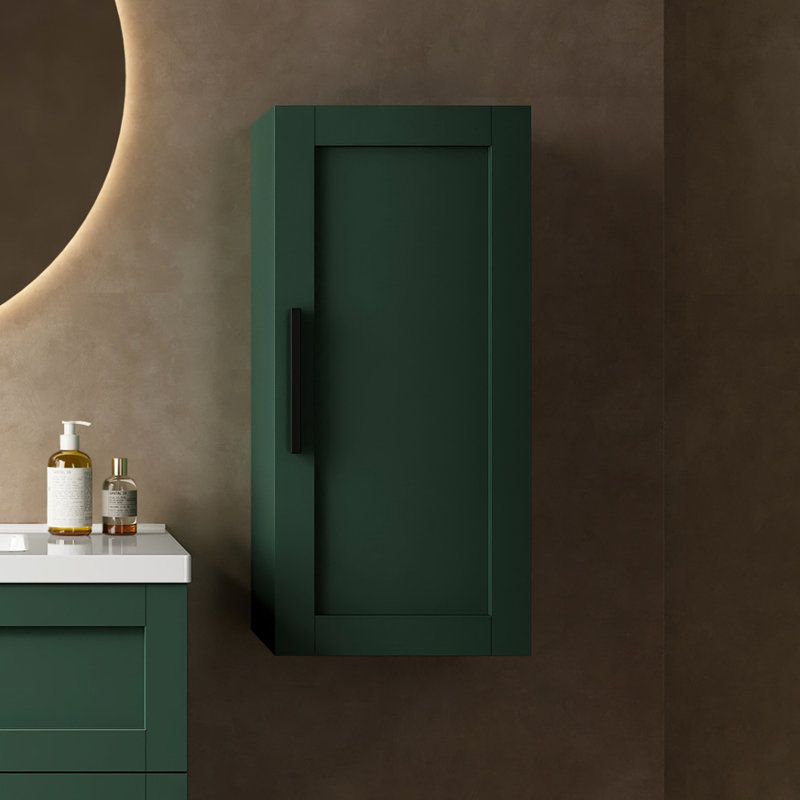 Modern Bathroom Cabinet With Door And Shelf - Scandinavian Side Soft Close 13.41 In. Deep