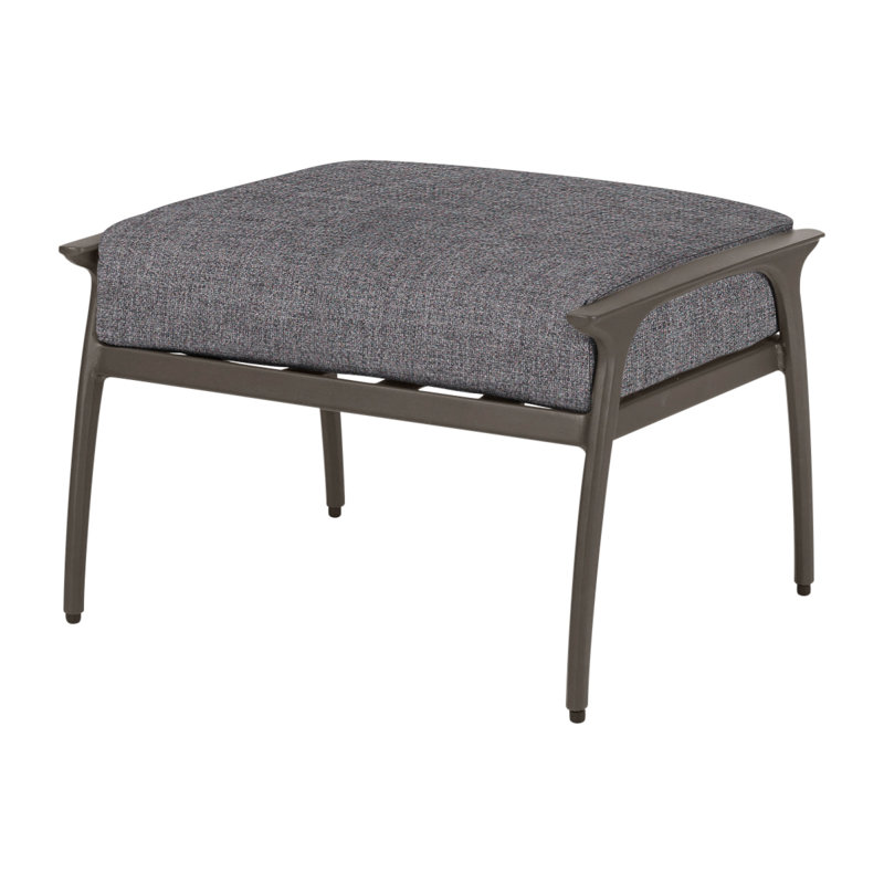 Amari Outdoor Ottoman, Cast Slate Sunbrella® Plainweave, Carbon