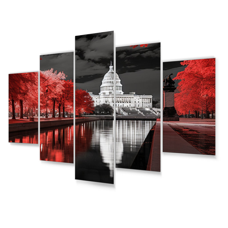 Ensemble de décorations murales monochromes de Washington DC - Washington
