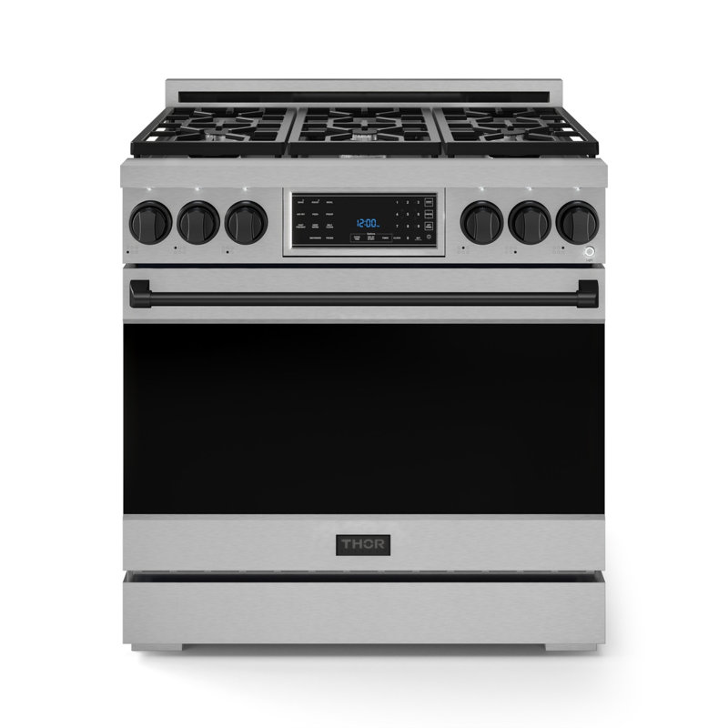 Cuisinière professionnelle au propane liquide de 36 pouces avec panneau tactile inclinable Gordon Ramsay de THOR Kitchen