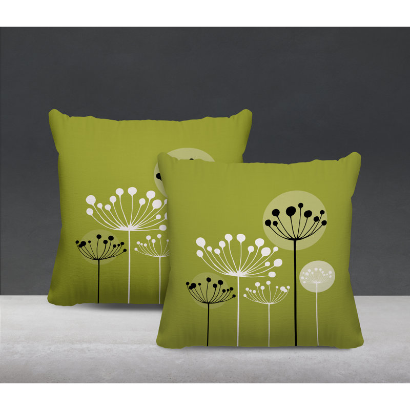 Housse et insert de coussin décoratif intérieur / extérieur en mélange de polyester, L 19 po x H 19 po, Chartreuse