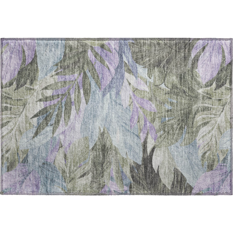 Premium Machine Washable Elize AMF1493 Floral Rug, Rectangle 1'8" x 2'6"