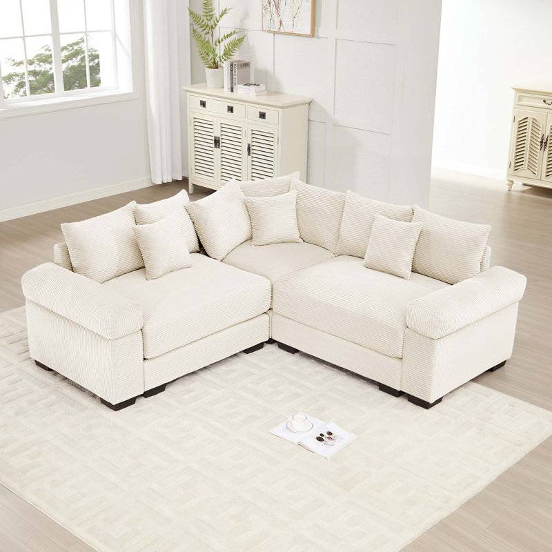 Canapé modulaire surdimensionné surdimensionné avec conception convertible, siège profond, accoudoirs larges, coussins décoratifs, tissu de qualité supérieure, soutien ergonomique et assemblage facile
