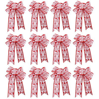 12 Pieces Thanksgiving Fall Wreath Bows For Wreath Tree Topper Bows For Thanksgiving Christmas Tree Xmas Party Birthday Wedding Decor