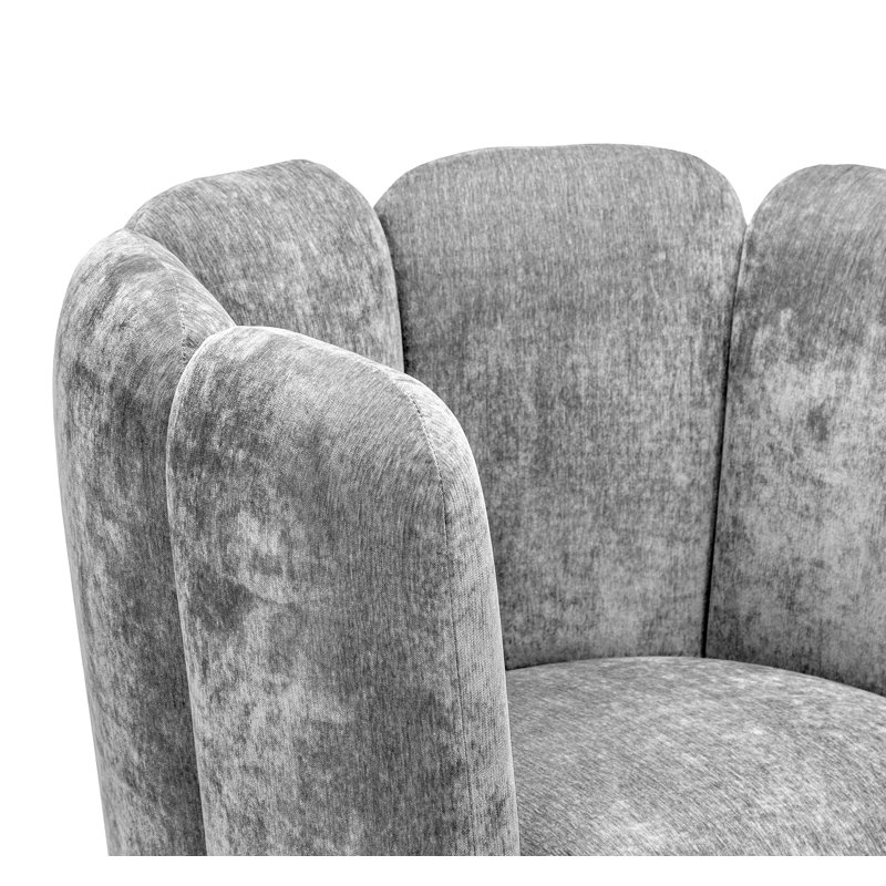 Fauteuil demi-tonneau pivotant de 31 po Gallery, Chenille de plume, Bronze industriel