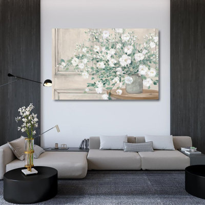Red Barrel Studio® Purinton, Julia Gallery Wrapped Canvas Art Titled: White Bouquet Neutral