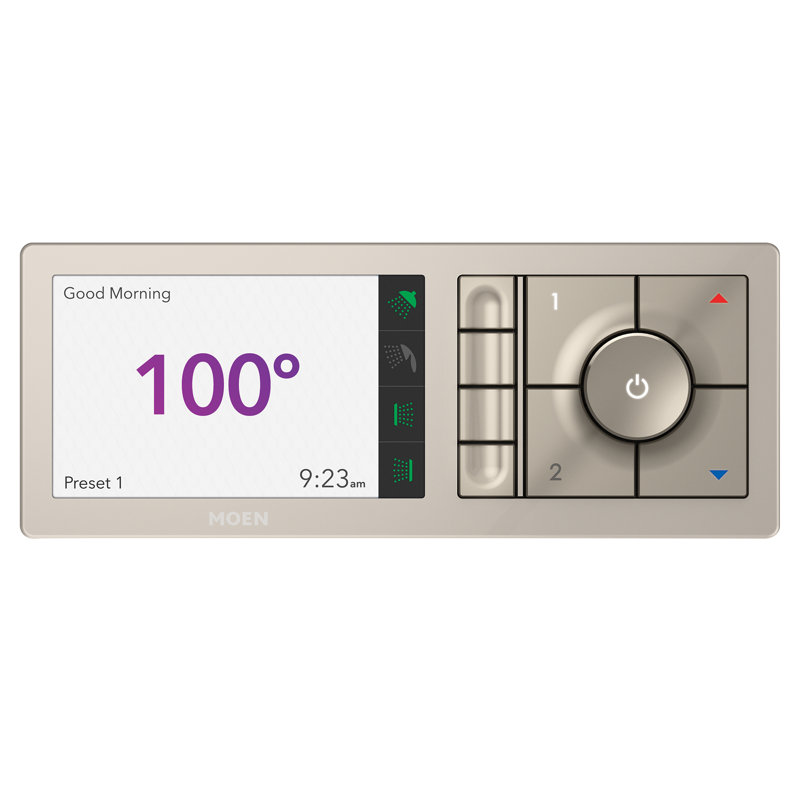 U by Moen Smart Shower 4-Outlet Digital Shower Controller for Thermostatic Shower Valve, Terra Beige