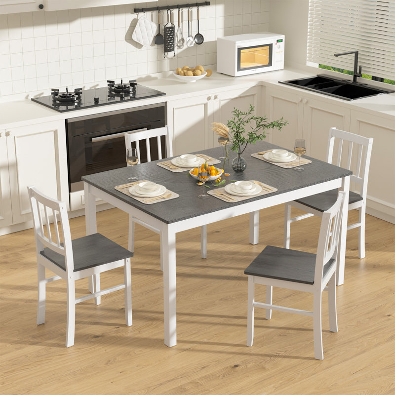 Ensemble de coin-repas 5 pièces pour la cuisine, Gris, Gris