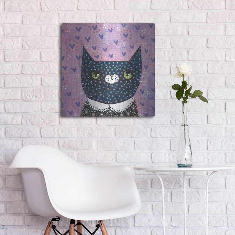 Art mural en métal Winston Porter «Kooky Cat 1» par Melissa Averinos, H 24 po x l 24 po
