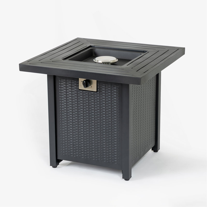 28-inch Iron Square Propane Fire Pit Table