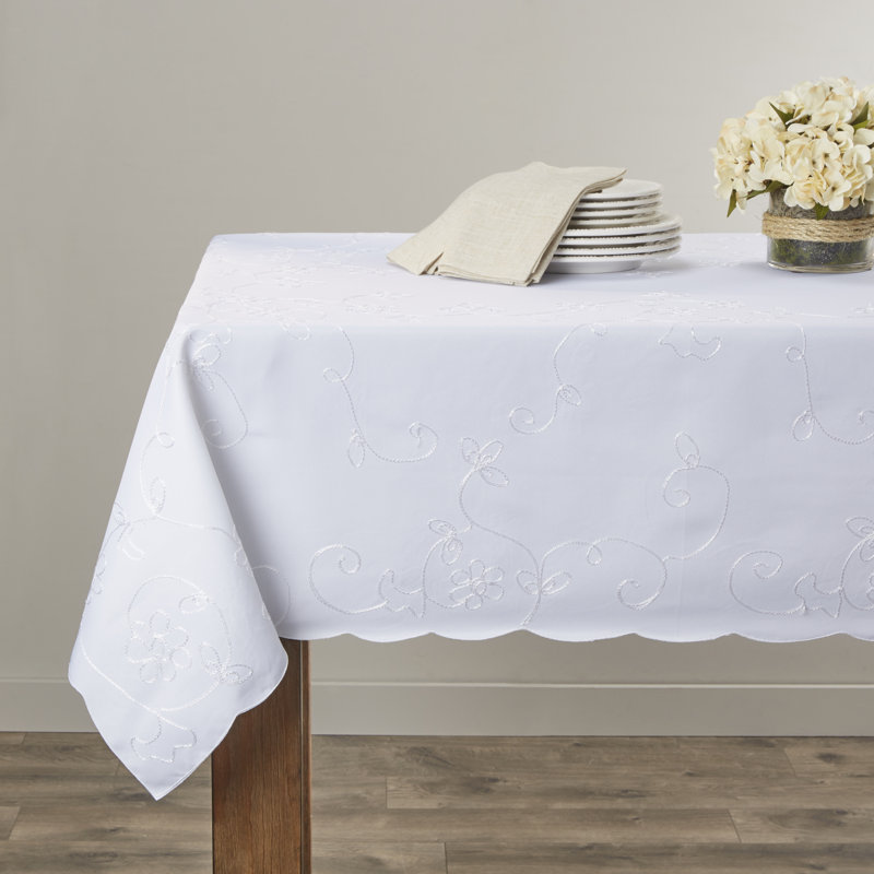 Boncek Embroidered Tablecloth, 90" W x 60" L