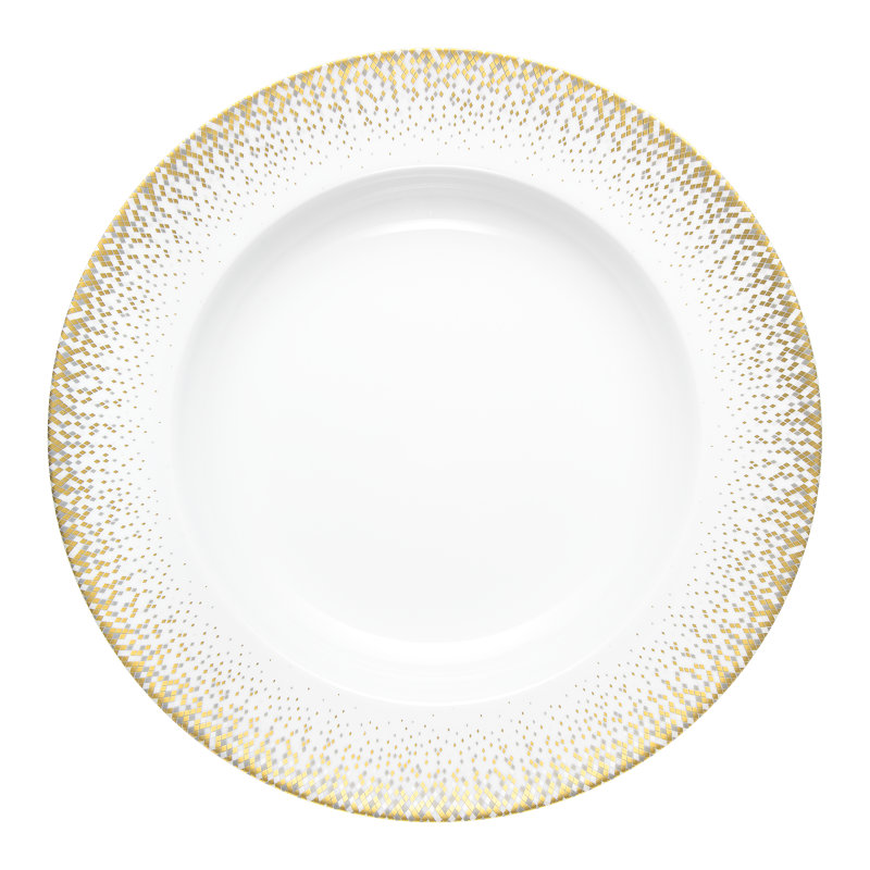 Souffle d' Or Platter, White/Gold