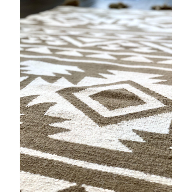 Tapis beige bohémien, Rectangle 3 pi 4 po x 5 pi 0 po