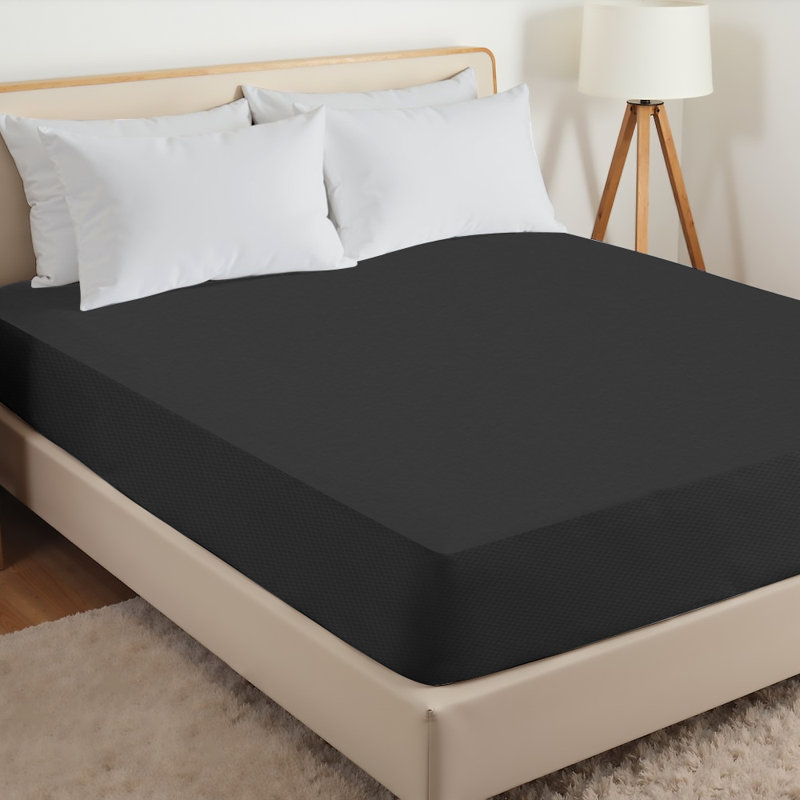 Waterproof Mattress Protector, Soft Mattress Cover With 18"Deep Pocket,Black, Twin XL
