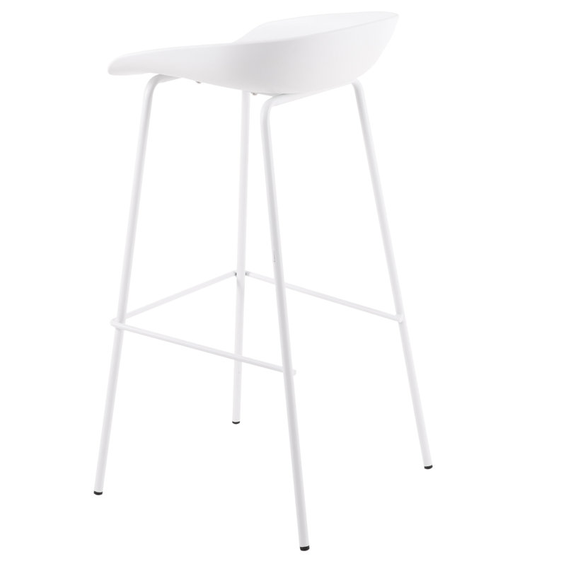 Sequim Counter Stool with Metal Frame, White