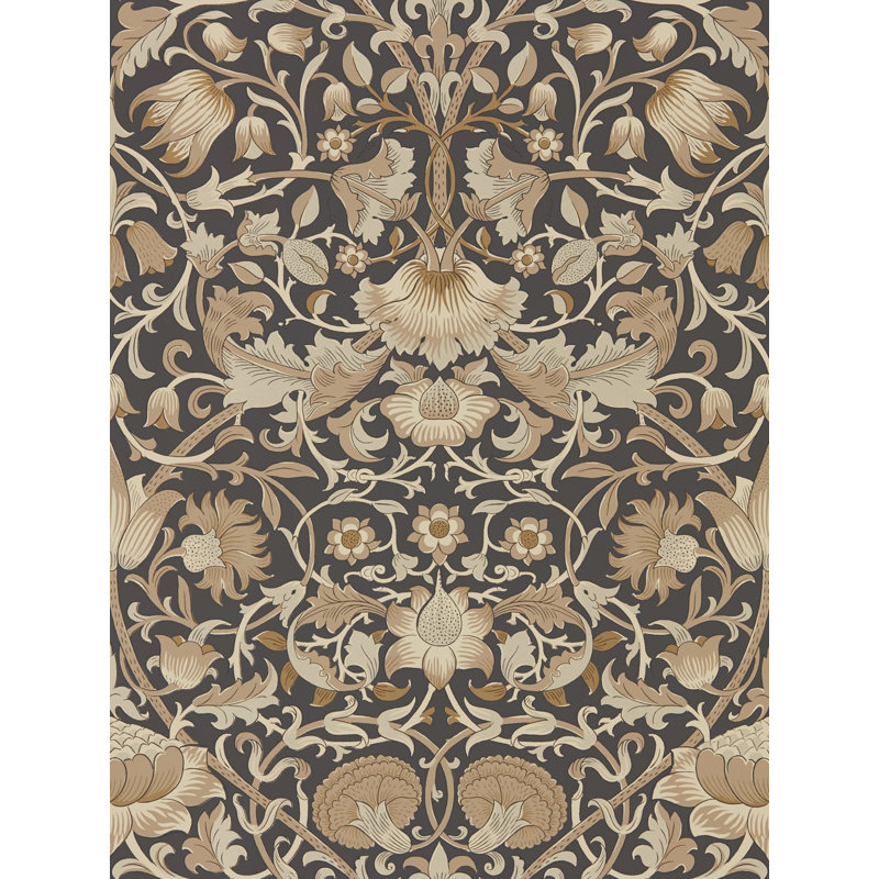 Pure Lodden Wallpaper, Charcoal/Gold